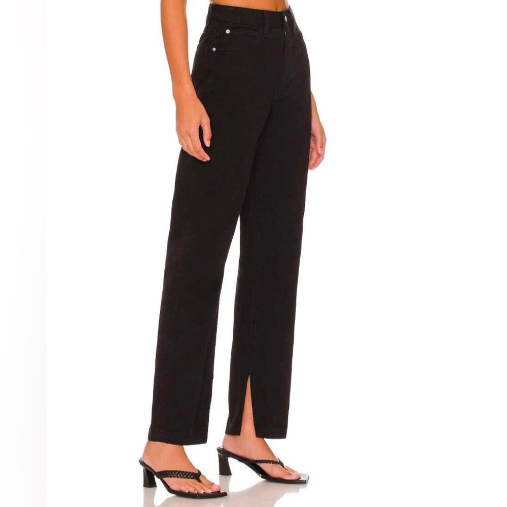 WEWOREWHAT Mom Slit Straight Black Denim - Size 26